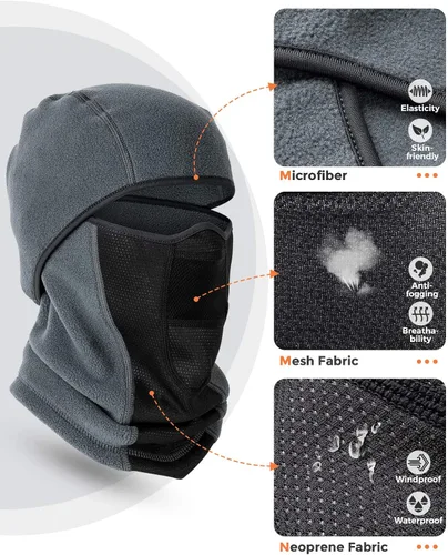 Vista 2 de VULKIT Mascarilla de pasamontañas de invierno para hombre y mujer motociclismo