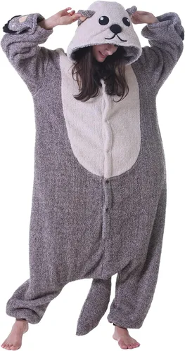 Vista 2 de DarkCom Pijama de una pieza de animal para mujer y hombre, disfraz de Halloween, ropa de dormir de Navidad