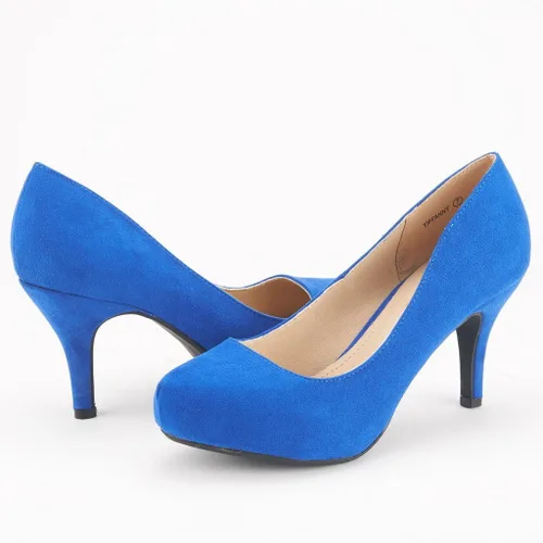 Vista 2 de DREAM PAIRS - Zapatos Tiffany de tacón clásicos, elegantes y versátiles con tacón de aguja bajo y plataforma, zapatos de vestir para mujer
