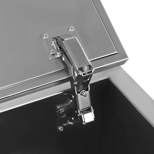 Vista 5 de PanDair - Cofre de hielo de acero inoxidable con tapa con bisagras, para interiores y exteriores, incluye tubo de drenaje y tapón de drenaje