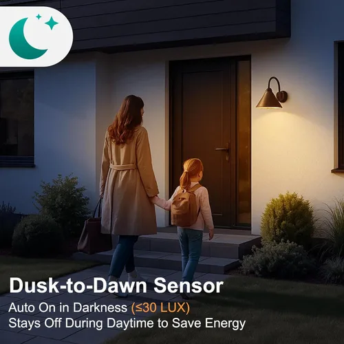 Vista 3 de DiCUNO PIR - Bombillas con sensor de movimiento, 12 W (equivalente a 100 W) E26 LED con sensor de movimiento corporal, bombilla infrarroja