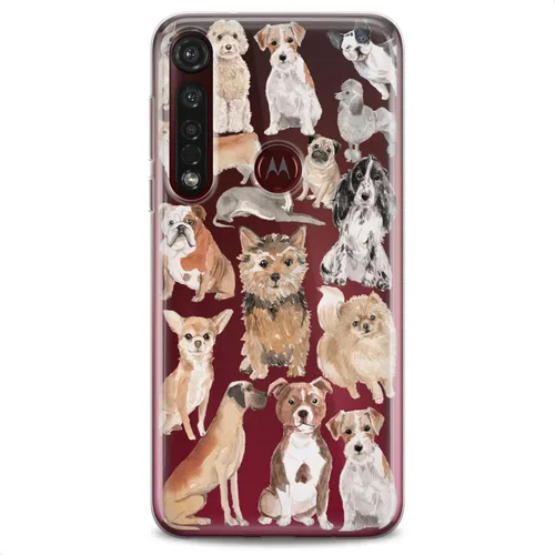 Vista 4 de Funda de TPU compatible con Motorola G9 G8 Plus G7 E20 P40 Z4 Edge 20 G22 Stylus Puppy Girls Flexible Silicona Corgi Animal Mujeres Lindo Pomerania