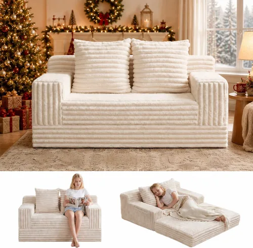 Vista 17 de Sofá cama convertible sin hueso de gran tamaño, sofá cama futón plegable, sofá cama tamaño Queen, sofá plegable sin hueso, sofá cama extraíble