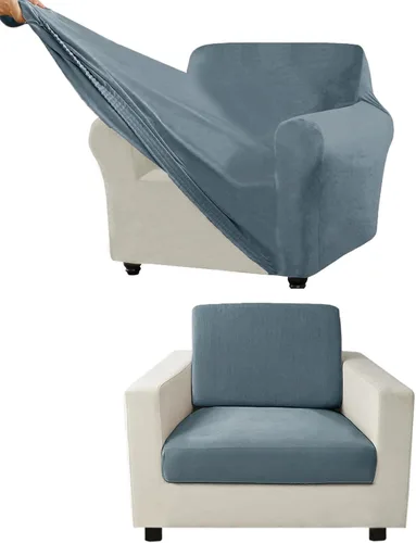 Vista 145 de Funda para Sofá de Terciopelo, Fundas Elásticas para Sofá para Funda Principal Separada/Respaldos y Cojines de Asiento, Funda para Sofá, para Fundas