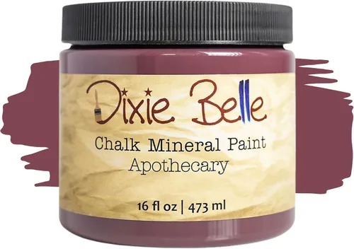 Vista 47 de Pintura para muebles con acabado de tiza Dixie Belle Paint Company - Amatista (4oz) - Pintura mineral de tiza chic púrpura profundo mate