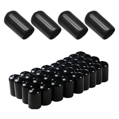 Vista 20 de Cubierta de tapa de extremo redondo de goma 0.08 pulgadas (0.079 in), protectores de rosca de tornillo de PVC flexible de tubería de tubería