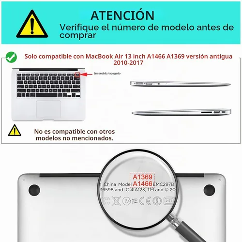 Vista 2 de MOSISO Funda compatible con MacBook Air de 13 pulgadas A1369 A1466