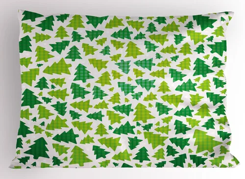 Vista 48 de Ambesonne Juego de 2 fundas de almohada navideñas, diseño de estrellas de Navidad y copos de nieve, letras retro, ropa de cama de microfibra