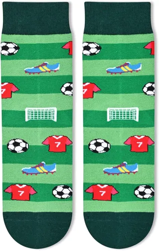 Vista 3 de HAPPYPOP Calcetines de fútbol para niños, calcetines de fútbol para niños de 6 a 8 años, regalos de fútbol para niños y niñas, regalos de fútbol
