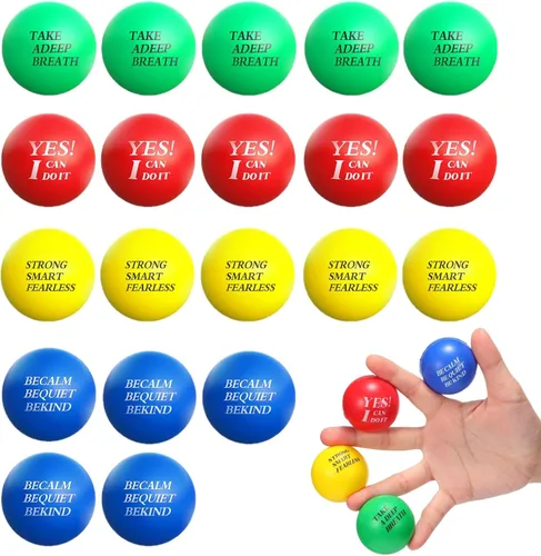 Vista 9 de Zomiboo 20 Piezas Pelotas Antiestrés Motivacionales al Por Mayor para Adultos Regalos de Regreso a la Escuela Juguetes Fidget Inspiracionales
