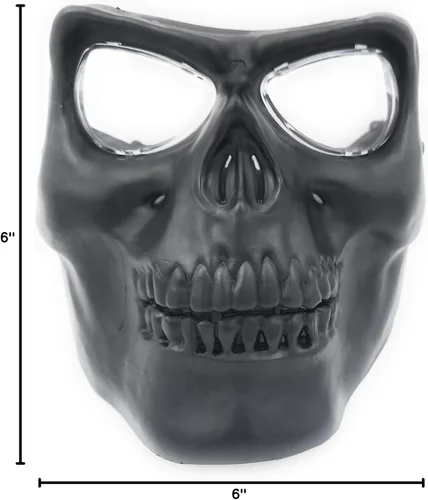 Vista 5 de Máscara de calavera completa máscara de cara aterradora fiesta de Halloween esqueleto cosplay disfraz - negro