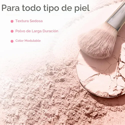 Vista 5 de Kit básico con juego de 6 brochas y juego de bases de maquillaje mineral, piel mate. , Beige