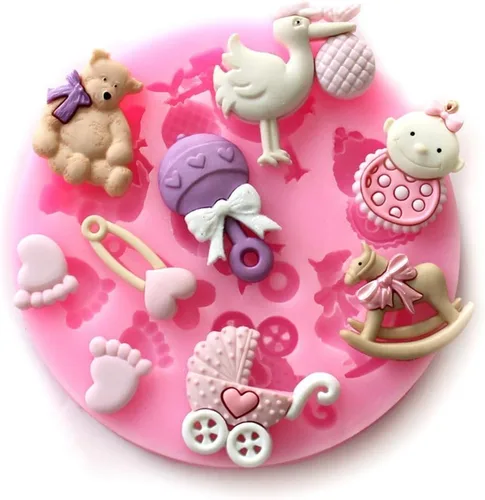 Vista 5 de Christmas Love Peach Theme - Molde de silicona para pastel y fondant, para gomitas, azúcar, chocolate y magdalenas F533-F534-F535