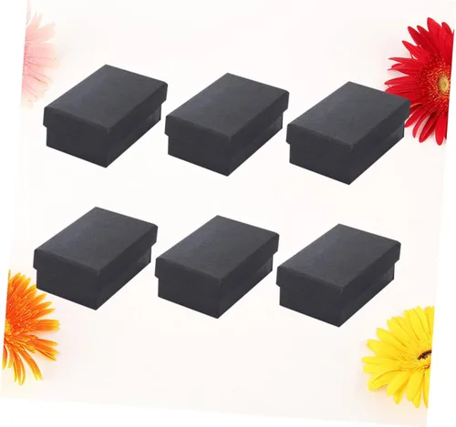 Vista 9 de Holibanna 75 cajas de joyería de anillo para mujer, organizador de joyas, cajas de joyería de cartón, cajas negras organizadoras, mini cajas