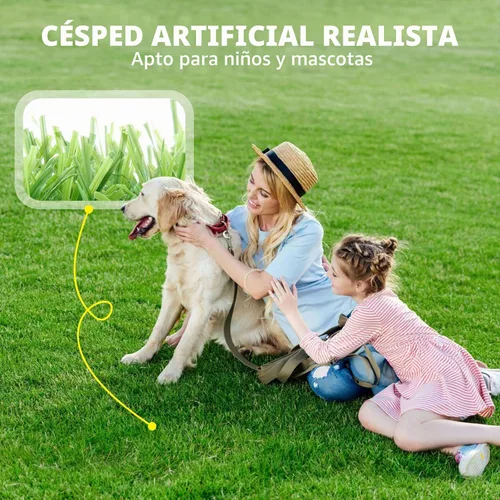 Vista 2 de LOOBANI Rollo de césped artificial sintético, césped artificial para baño de perro con agujeros de drenaje, alfombra de césped artificial