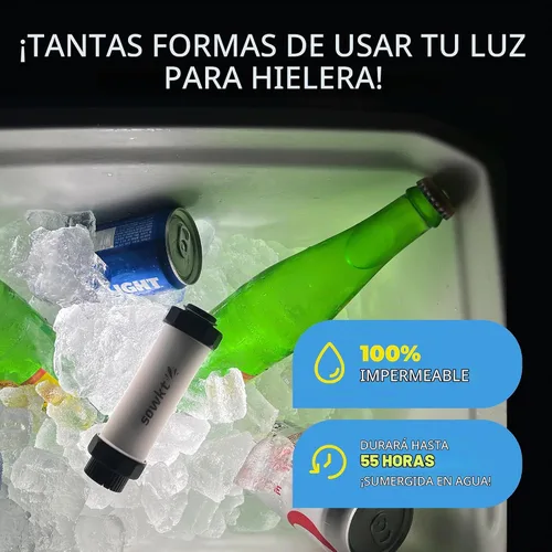 Vista 3 de SOWKT Luz enfriadora LED impermeable Recargable de 55 horas, YETI, RTIC y más