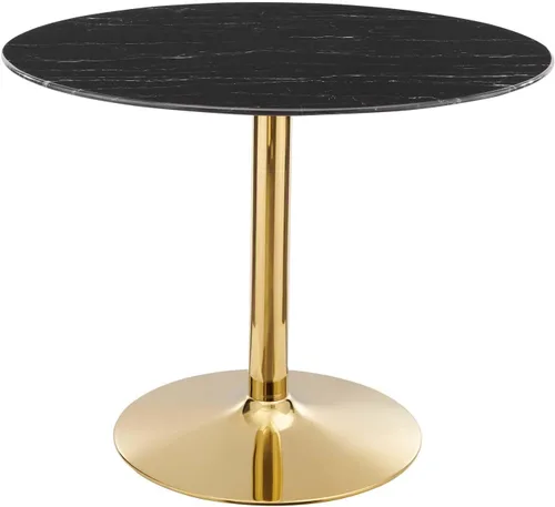 Vista 21 de Modway EEI-4746-GLD-BLK Verne - Mesa de comedor de mármol artificial de 28 pulgadas, color negro dorado