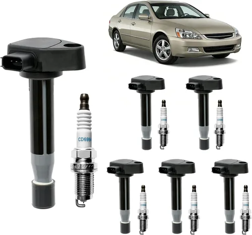 Vista 9 de Paquetes de bobinas de encendido UF624 y bujías aptas para Honda Pilot 3.5L