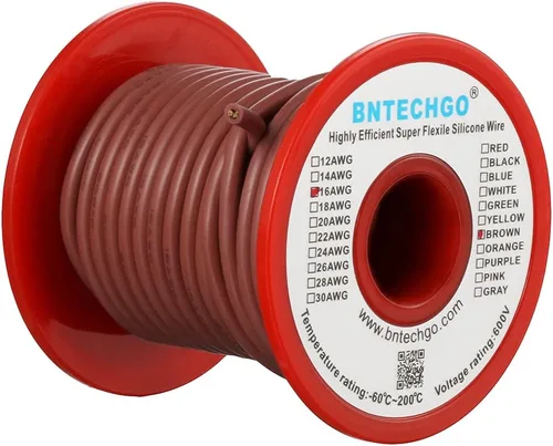 Vista 18 de BNTECHGO Alambre de silicona de calibre 16 rojo y negro cada 25 pies 2 Alambre de silicona calibre 16 rojo y negro