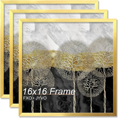 Vista 91 de Fxojyvo Marco de 4 x 4 pulgadas, marco negro para póster cuadrado de 4 x 4, peso ligero y altamente transparente, marco de 4 x 4 para pared, 1