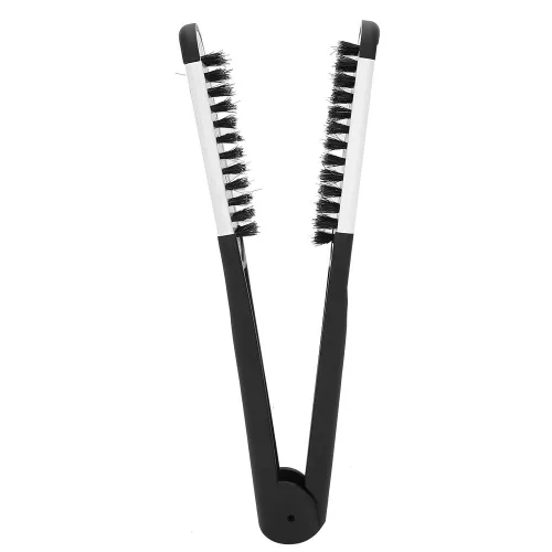 Vista 5 de cepillo para planchar pelo planchar. usura uni4e 25 × 5 × 4 profesional en forma de V abrazadera de peinado peine alisado peine herramienta