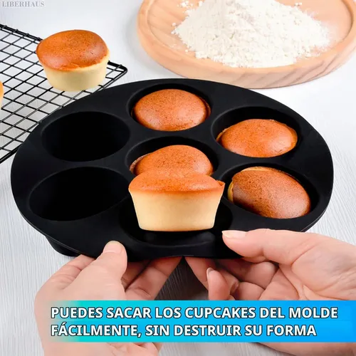 Vista 6 de LIBERHAUS Molde para magdalenas para freidora de aire, 7 tazas, 6.9