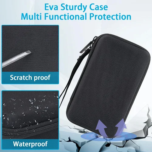 Vista 5 de Khanka - Funda rígida de viaje para base de carga Anker de 100 W + Anker Prime 12, color negro EVA Hard Shell, Mesh Pocket Accessory Storage