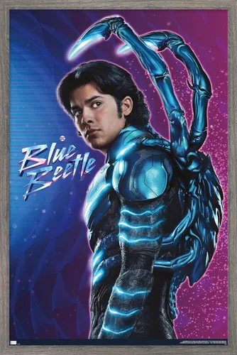 Vista 10 de Trends International DC Comics Movie Blue Beetle - Póster de pared de Jaime Reyes, 14.725 x 22.375 pulgadas, versión enmarcada plateada Versión