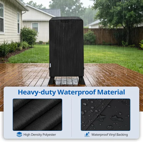 Vista 3 de Funda para ahumador eléctrico de 30 pulgadas, cubierta vertical cuadrada impermeable resistente para ahumador, cubierta digital para barbacoa