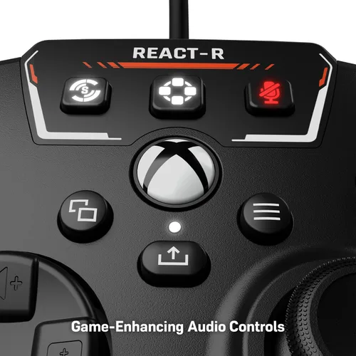 Vista 5 de Turtle Beach REACT-R Controller Wired Game Controller Xbox Series X, Xbox Series S, Xbox One & Windows Audio Controls, Mappable Buttons, Textured