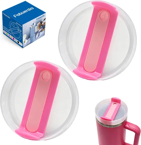 Vista 12 de Tapa de repuesto para vaso de 40 onzas compatible con Stanley Quencher, paquete de 2 fundas transparentes a prueba de derrames para accesorios