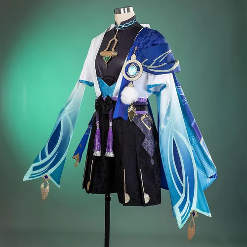 Vista 2 de CosFantasy Genshin Impact Cosplay Jacquard Upgrade Ver Ganyu Aether Zhongli Hu Tao Klee Cosplay