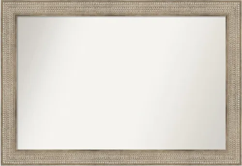 Vista 118 de Amanti Art Espejo de baño plateado para sobre fregadero, 26 x 26 pulgadas, espejo cuadrado de níquel pulido, marco de madera tradicional mediano, se