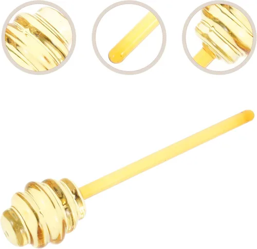 Vista 8 de Kichvoe Honey Dipper - Agitador de vidrio transparente de 5.35 pulgadas para jarabe de mermelada, té, leche, azúcar, frutas, herramienta