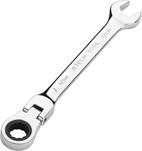 Vista 15 de Jetech Llave de trinquete de cabezal flexible de 8 mm, acero Cr-V de grado industrial, 12 puntos, diseño desviado de la esquina, trinquete de 72