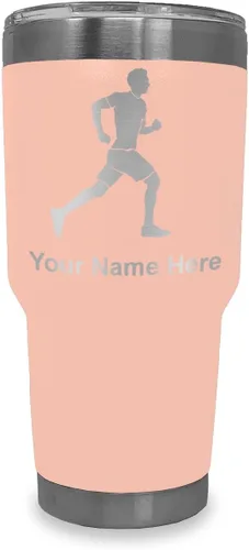 Vista 7 de LaserGram Personalized 20oz Tumbler, Running Man (Black)