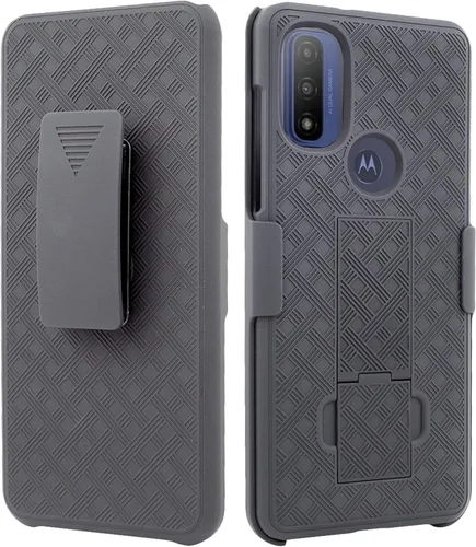 Vista 6 de Compatible con Moto G Pure 2021 Slim Shell Funda resistente a prueba de golpes de cuerpo completo con vidrio templado, funda para teléfono