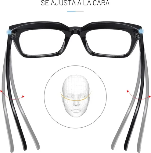 Vista 4 de EYLRIM Classic Thick Square Frame Clear Lens Glasses for Women Men A93 Verde tortuga