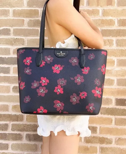 Vista 2 de Kate Spade Harper - Bolso de mano de piel, Negro Floral