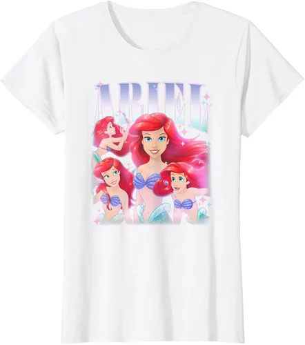 Vista 18 de Disney Camiseta de la princesa Ariel de la Sirenita Multi Pose, Negro