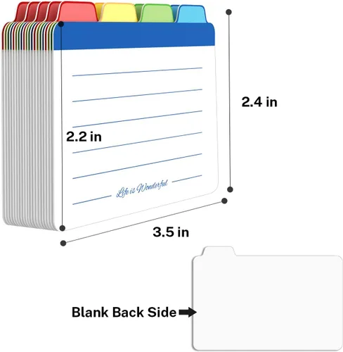 Vista 3 de Neando Divisores de Tarjetas de Visita de 2 x 3.5 pulgadas, guía de tarjetas de nombre en blanco, tarjetas de notas con pestañas de corte 1/4, papel