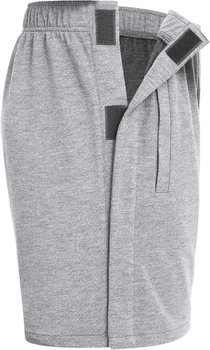 Vista 2 de Deyeek Pantalones cortos unisex de algodón atléticos con cierre a presión para después de la cirugía de la rodilla, pantalones de reemplazo