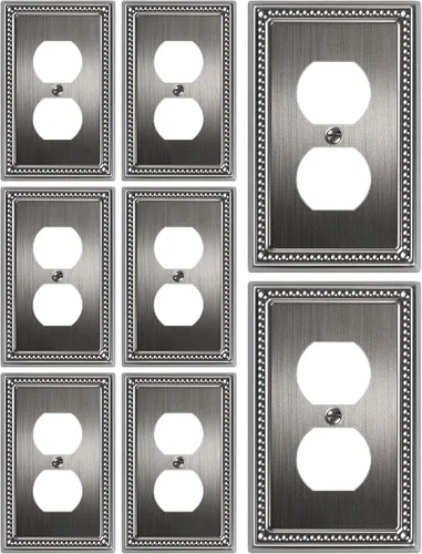 Vista 65 de Paquete de 2 cubiertas de placa de interruptor de luz de doble palanca, cubiertas decorativas de placa de doble interruptor Pearls, placa de pared