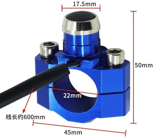 Vista 2 de Interruptor de apagado de arranque de motor de motocicleta, interruptor de apagado CNC universal para ATV, Dirt Pit Bike, scooter, Quad 12 V, 7/8