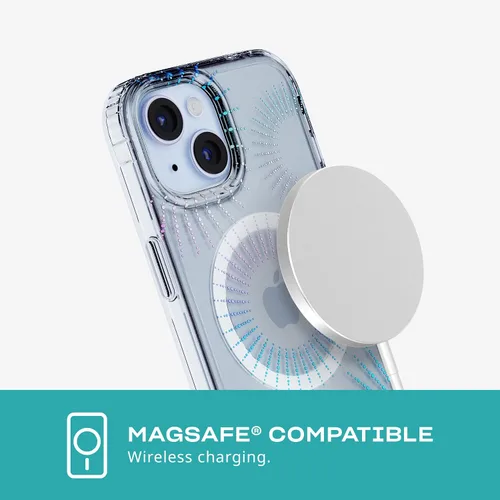 Vista 6 de Tech21 Evo Sparkle - Funda para iPhone 16e y 15, compatible con MagSafe, funda de protección contra impactos, color lunar