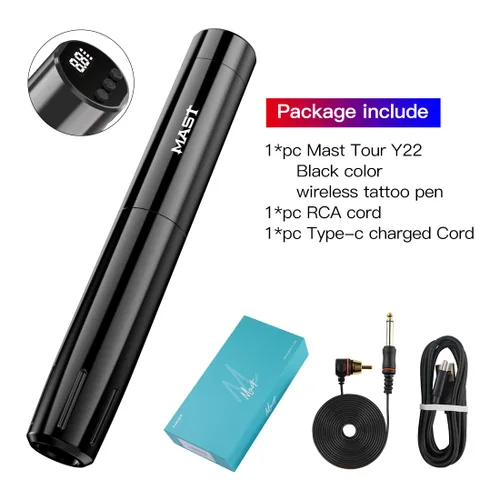 Vista 9 de Mast Tour Y22 - Kit de máquina de bolígrafo de tatuaje inalámbrico, cartuchos rotativos profesionales, bolígrafo de tatuaje, fuente de alimentación