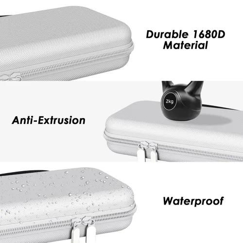 Vista 6 de Mooroer Funda de transporte para Switch compatible con consola Nintendo SwitchSwitch OLED, funda protectora blanca dura portátil para interruptor