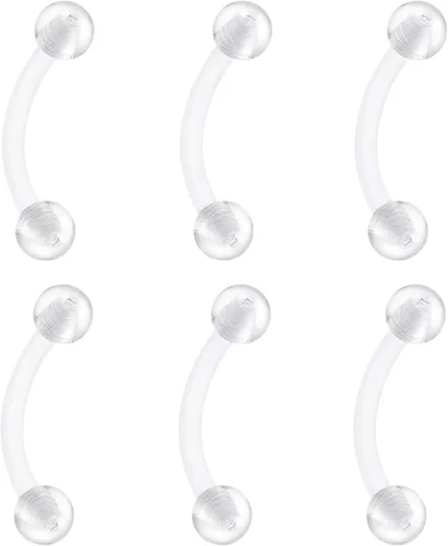 Vista 7 de Joyería de Piercing Transparente Retenedores de Piercing Transparentes Anillos de Nariz Anillo de Ombligo Anillo de Tabique Ceja Labio Cartílago
