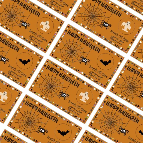 Vista 4 de REWIDPARTY Juego de fiesta de Halloween (32 unidades) - Vales para juegos de fiesta de Halloween, premios de juegos de rifas, suministros