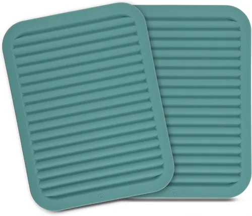 Vista 15 de Salvamanteles para platos, salvamanteles de silicona versátiles para cocina, tapete de platos y soporte para ollas para encimera, tapete resistente